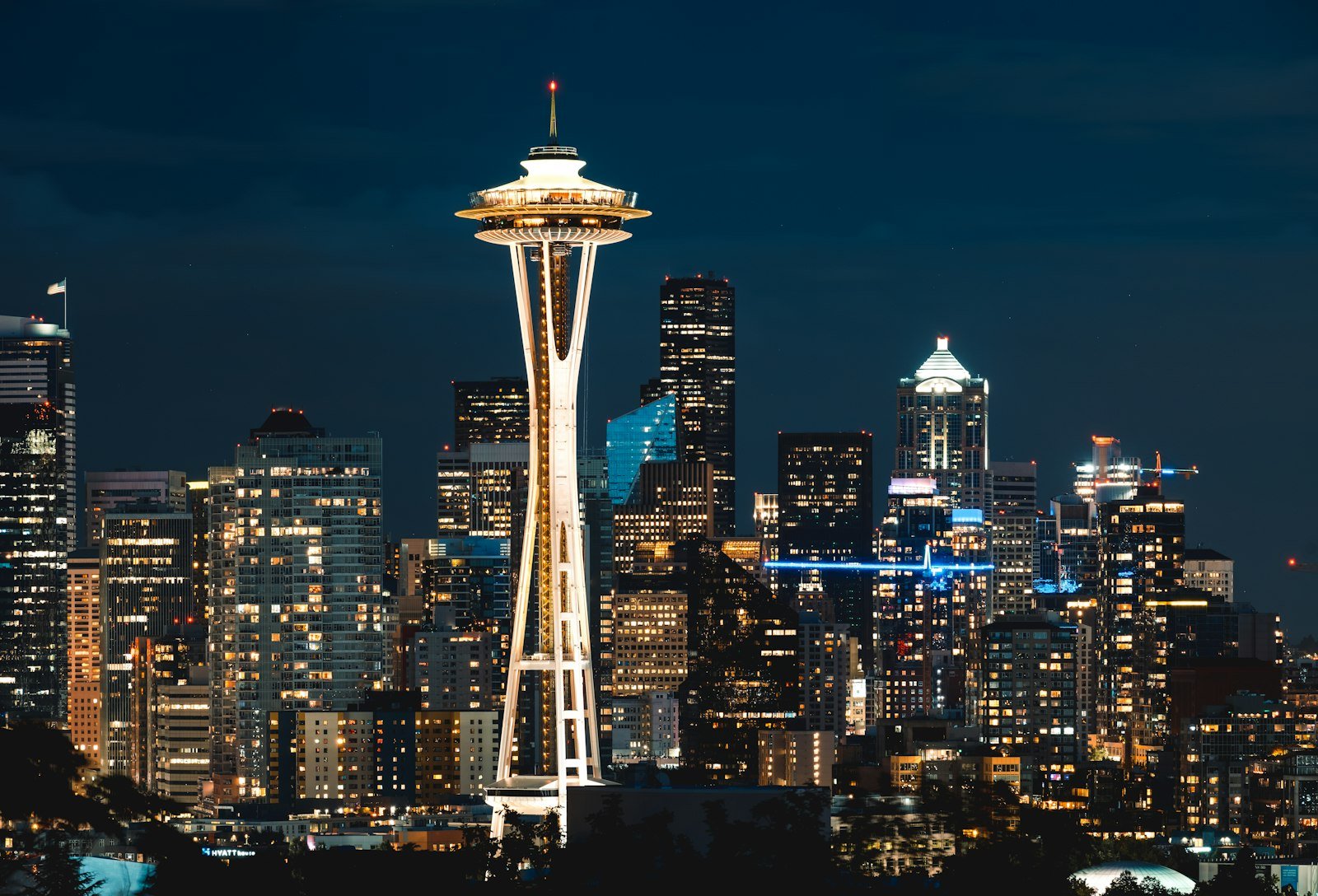 Which Nationalities Need a US Visa in 2026? UAE Guide Space Needle tower at night in Seattle, USA