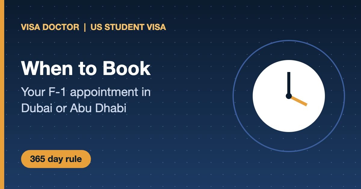 F1 visa appointment timing dubai abu dhabi - Visa Doctor Dubai