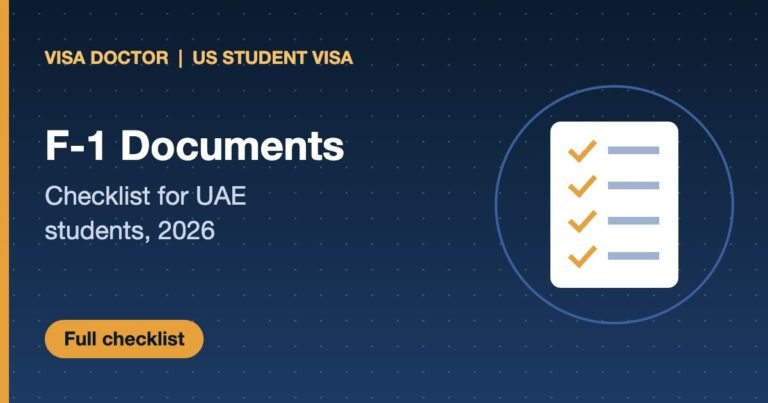 F-1 Visa Documents Checklist for UAE Students (2026)